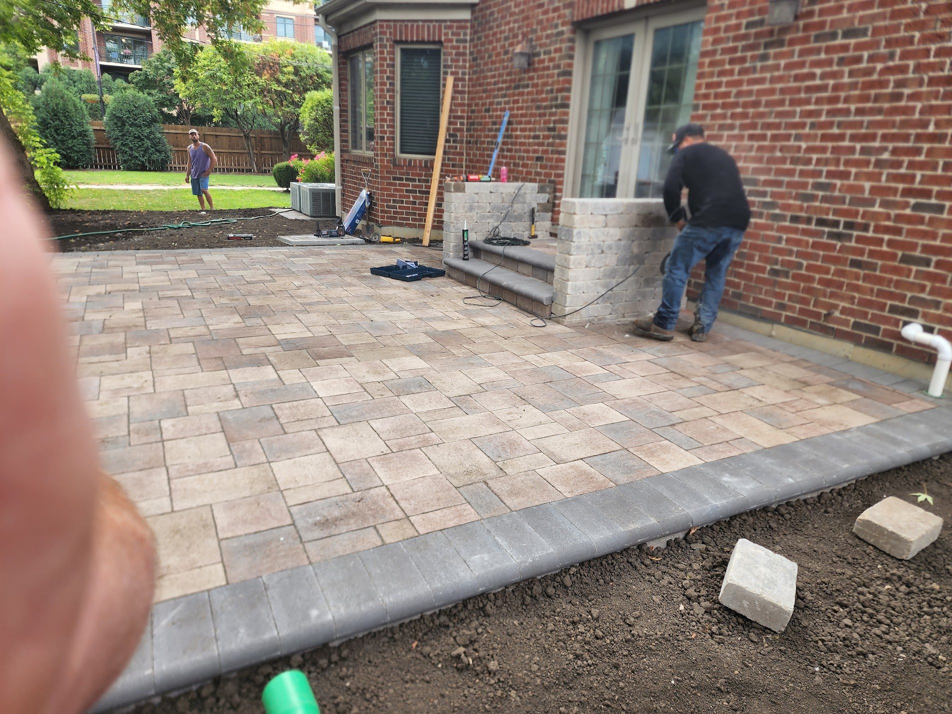 Large paver patio addition to home
