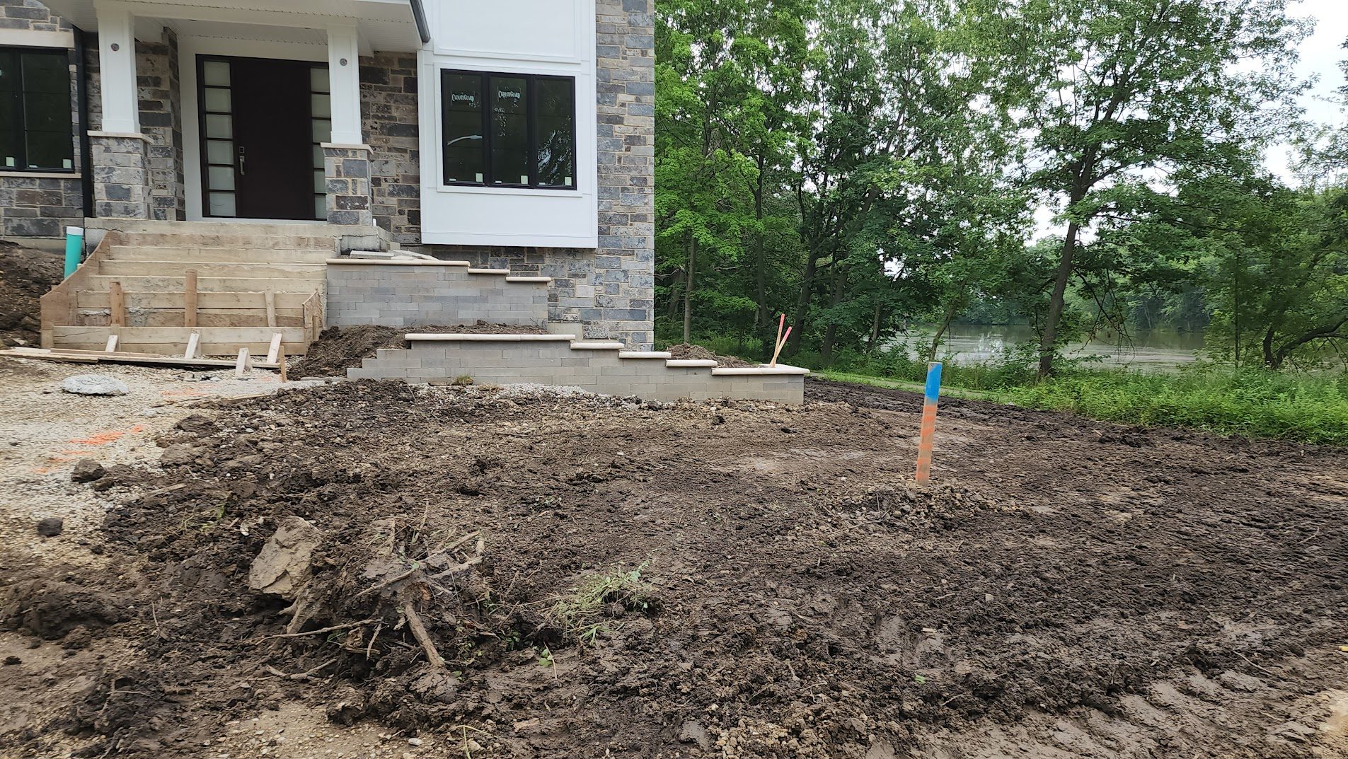 Yard excavation work for drainage installation