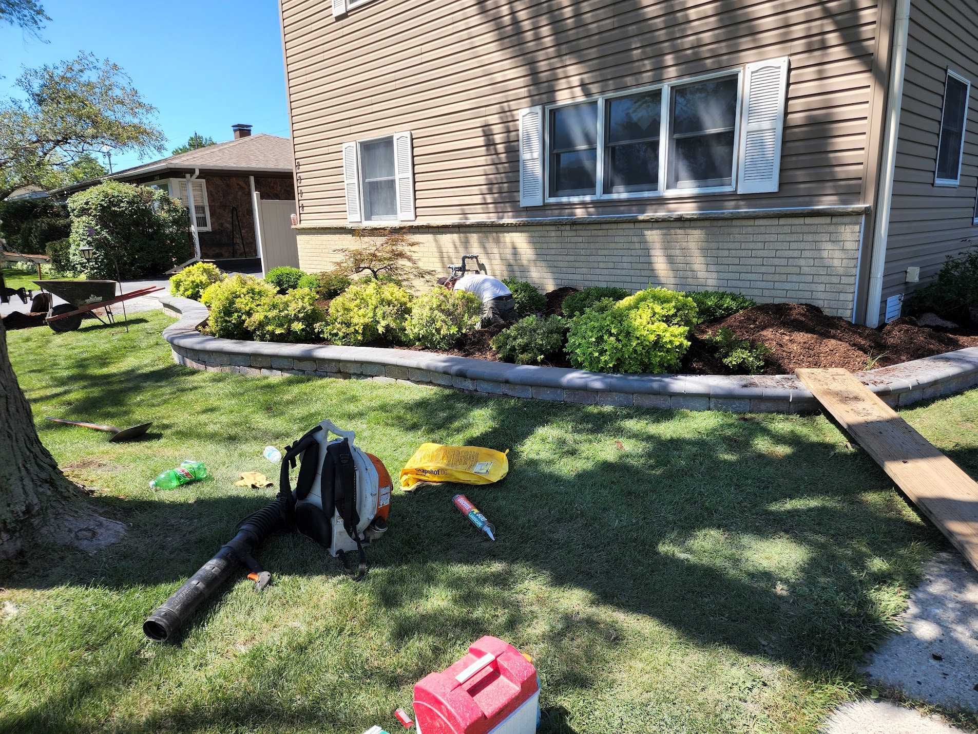 Lawn work in progress