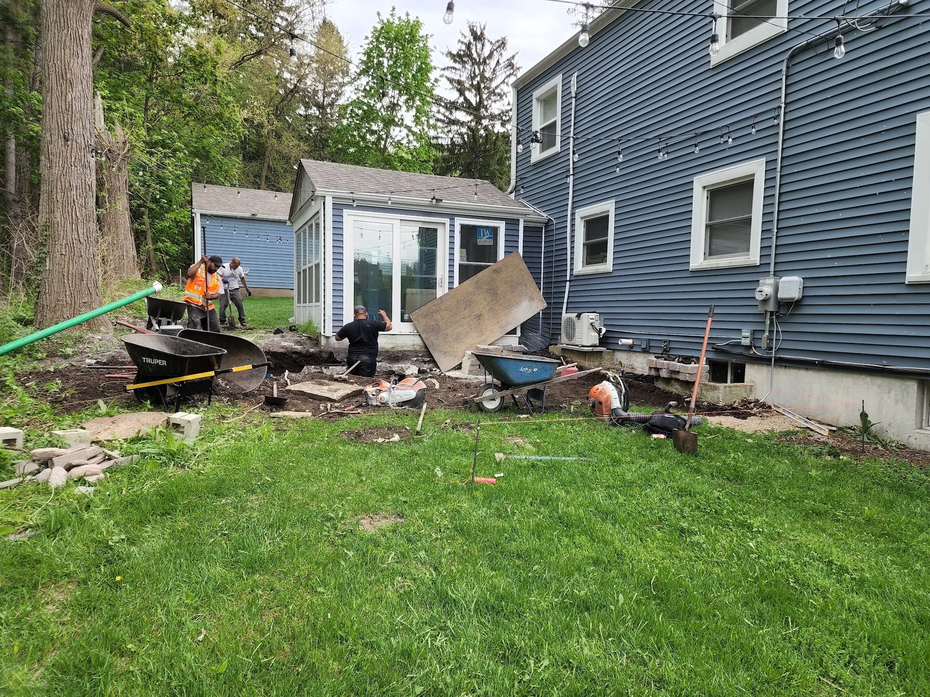 Backyard construction site