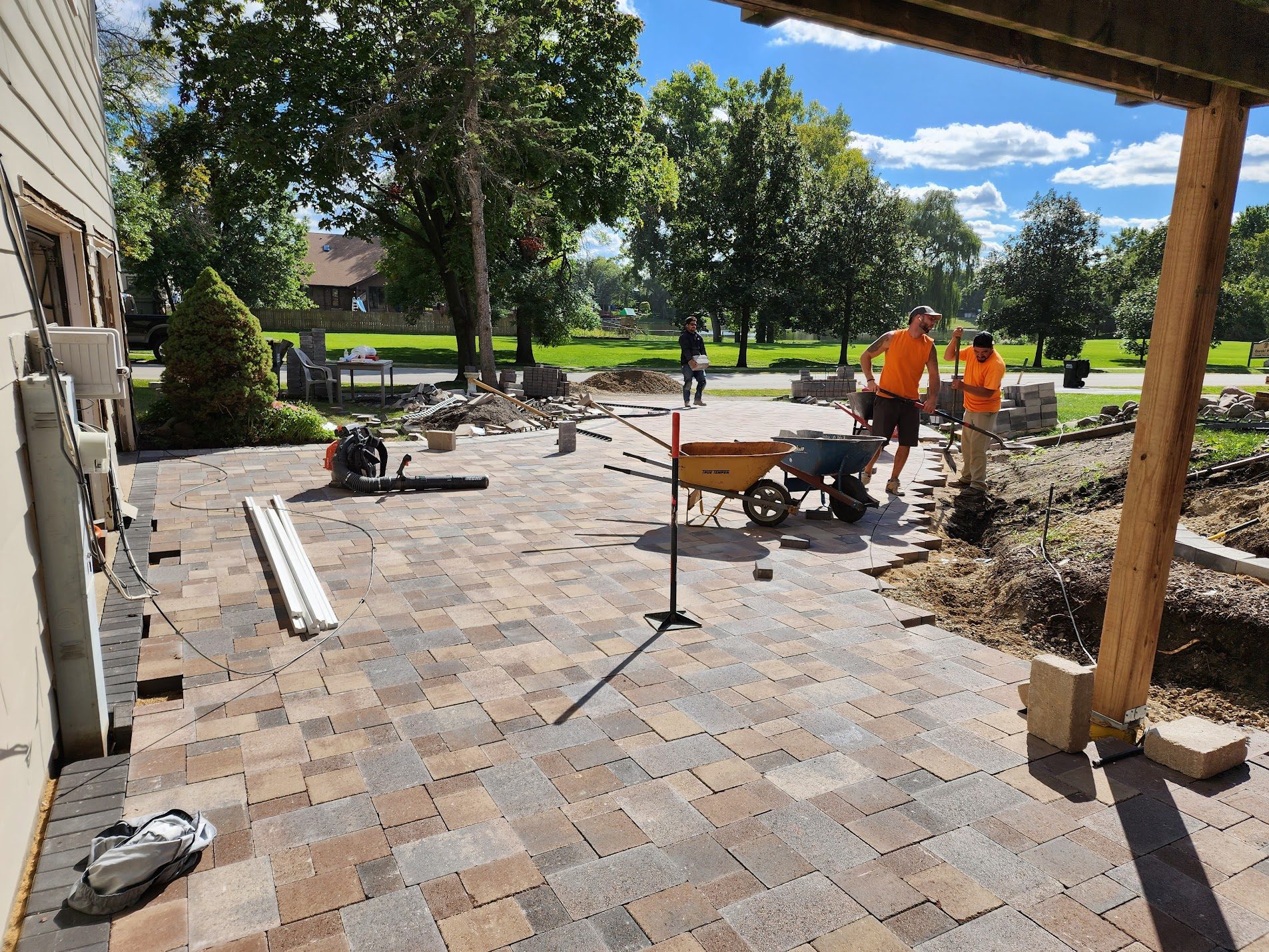 Workers on an outdoor project